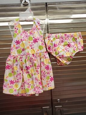 KRU Floral Halter Dress with Matching Bloomers Size 24 Mos